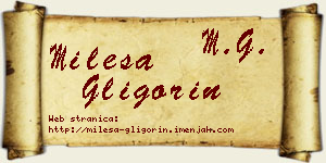 Milesa Gligorin vizit kartica